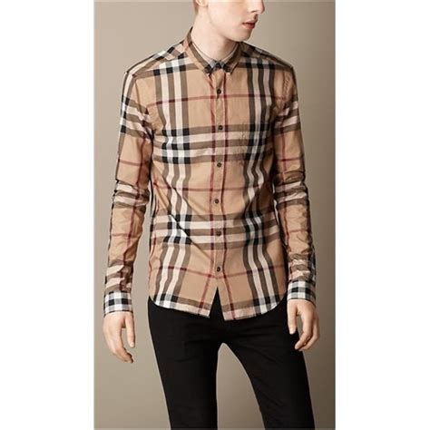 burberry brit men's cotton check button down shirt